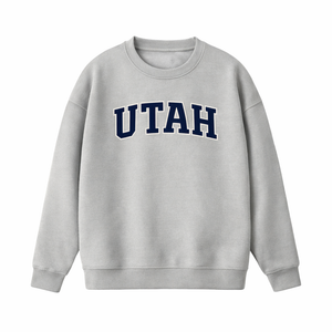 Utah Crewneck Sweatshirt in Gray / Navy
