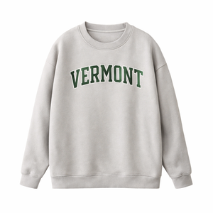 Vermont Crewneck Sweatshirt in Gray / Forest Green