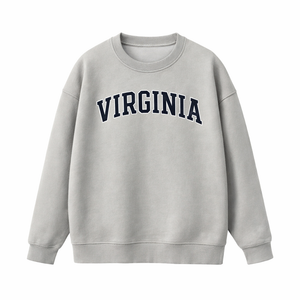 Virginia Crewneck Sweatshirt in Gray / Navy