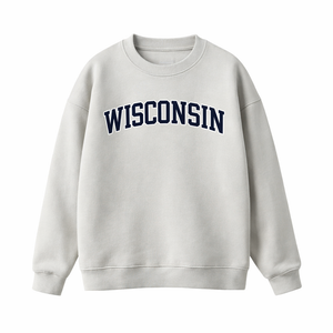 Wisconsin Crewneck Sweatshirt in Gray / Navy