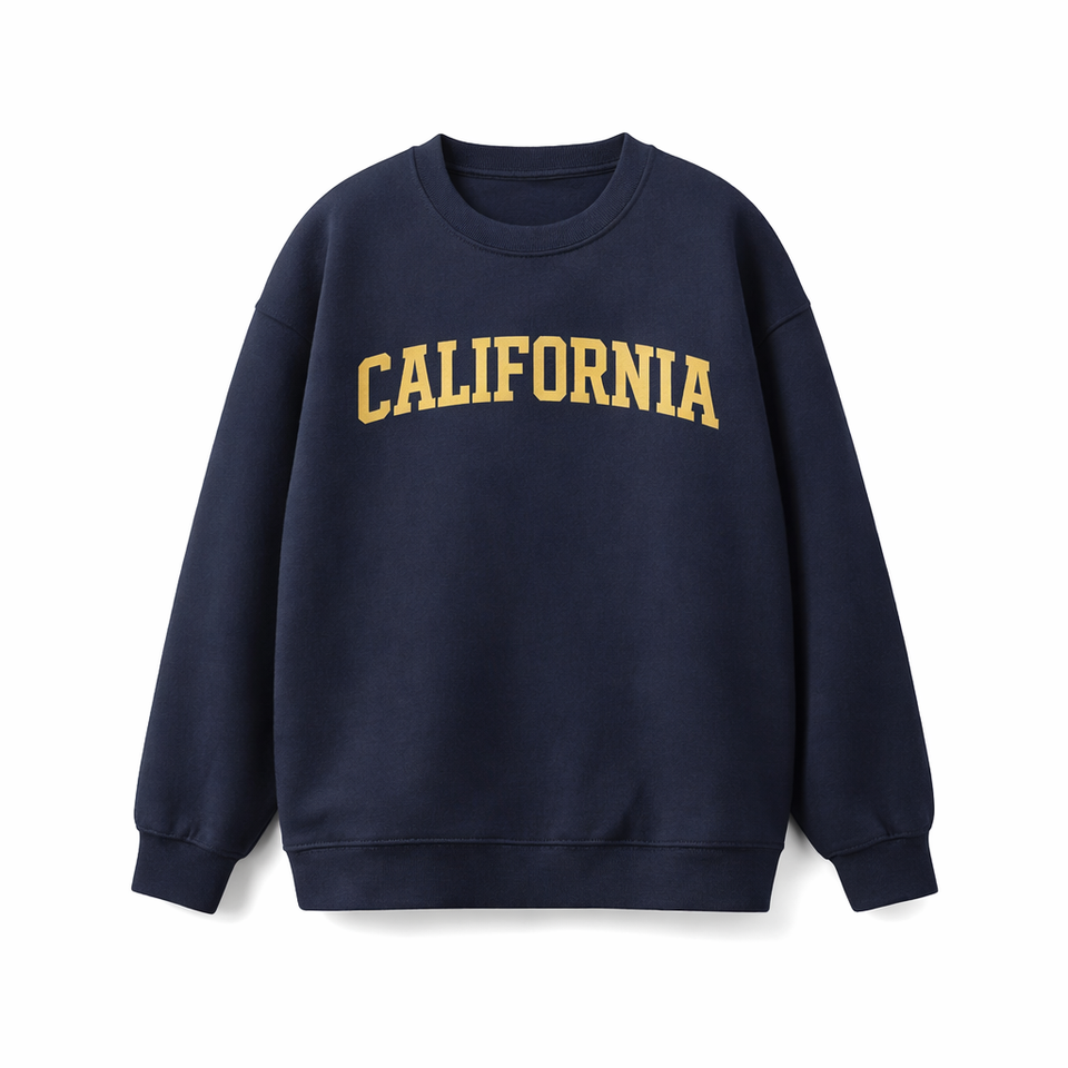 California Crewneck Sweatshirt in Navy / Cream