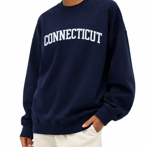 Connecticut Crewneck Sweatshirt in Navy / White — lifestyle 2