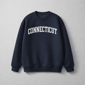 Connecticut Crewneck Sweatshirt in Navy / White