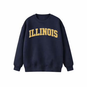 Illinois Crewneck Sweatshirt in Navy / Cream
