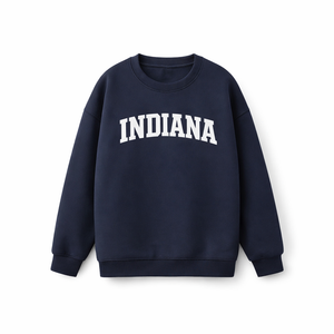 Indiana Crewneck Sweatshirt in Navy / White