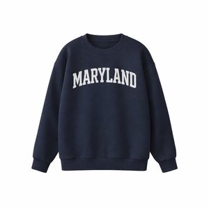 Maryland Crewneck Sweatshirt in Navy / White