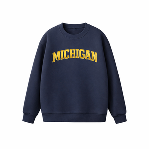 Michigan Crewneck Sweatshirt in Navy / Gold