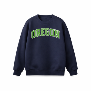 Oregon Crewneck Sweatshirt in Navy / Light Green
