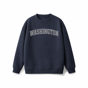 Washington Crewneck Sweatshirt in Navy / Light Gray