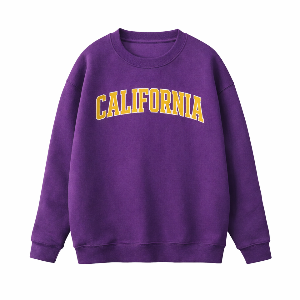 California Crewneck Sweatshirt in Purple / Gold