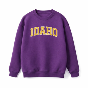 Idaho Crewneck Sweatshirt in Purple / Cream