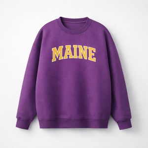 Maine Crewneck Sweatshirt in Purple / Cream