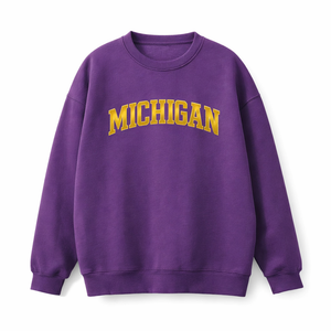 Michigan Crewneck Sweatshirt in Purple / Gold
