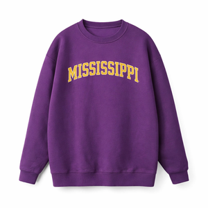 Mississippi Crewneck Sweatshirt in Purple / Gold