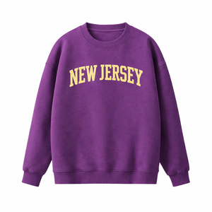 New Jersey Crewneck Sweatshirt in Purple / Cream