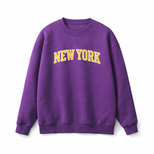 New York Crewneck Sweatshirt in Purple / Gold