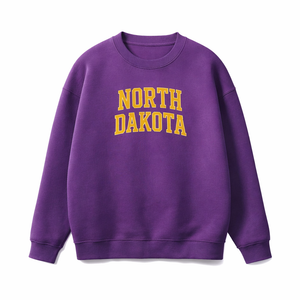 North Dakota Crewneck Sweatshirt in Purple / Gold