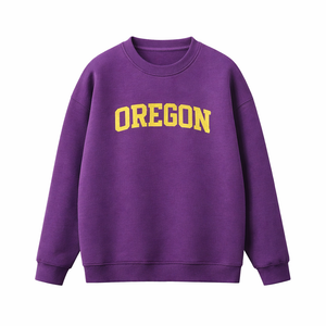 Oregon Crewneck Sweatshirt in Purple / Cream