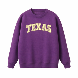 Texas Crewneck Sweatshirt in Purple / Cream
