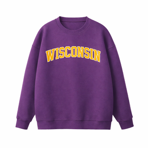 Wisconsin Crewneck Sweatshirt in Purple / Gold