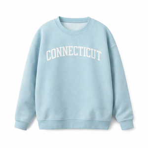 Connecticut Crewneck Sweatshirt in Water Blue / White