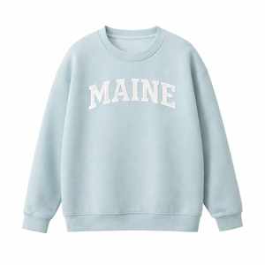 Maine Crewneck Sweatshirt in Water Blue / White