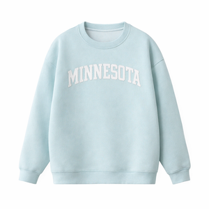 Minnesota Crewneck Sweatshirt in Water Blue / White