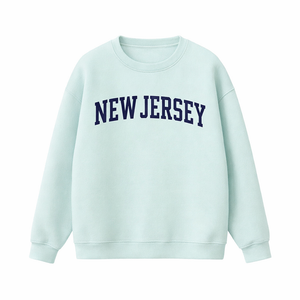 New Jersey Crewneck Sweatshirt in Water Blue / Navy