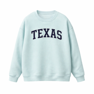 Texas Crewneck Sweatshirt in Water Blue / Navy