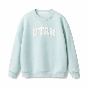 Utah Crewneck Sweatshirt in Water Blue / White