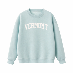 Vermont Crewneck Sweatshirt in Water Blue / White