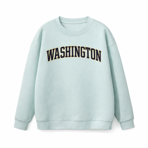 Washington Crewneck Sweatshirt in Water Blue / Navy