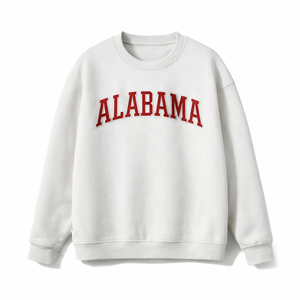 Alabama Crewneck Sweatshirt in White / Black