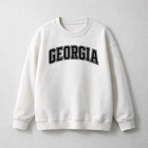 Georgia Crewneck Sweatshirt in White / Black