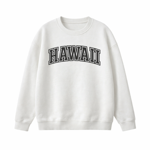 Hawaii Crewneck Sweatshirt in White / Black