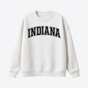 Indiana Crewneck Sweatshirt in White / Black