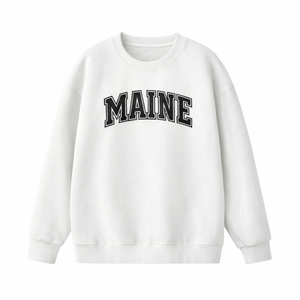 Maine Crewneck Sweatshirt in White / Black