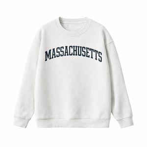 Massachusetts Crewneck Sweatshirt in White / Navy