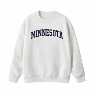 Minnesota Crewneck Sweatshirt in White / Navy