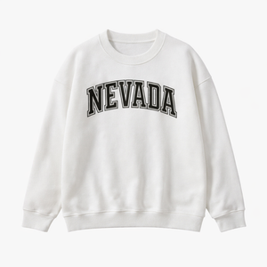 Nevada Crewneck Sweatshirt in White / Black