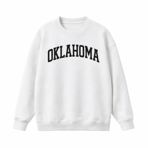 Oklahoma Crewneck Sweatshirt in White / Black