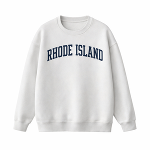 Rhode Island Crewneck Sweatshirt in White / Navy