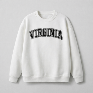 Virginia Crewneck Sweatshirt in White / Black