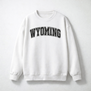 Wyoming Crewneck Sweatshirt in White / Black