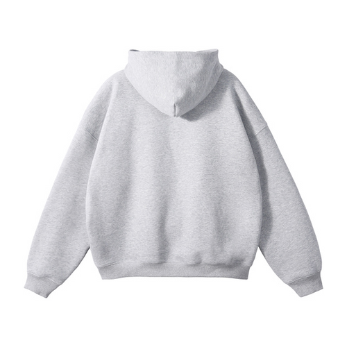 Collection 1 Oregon Oversize Fleeced Hoodie - Flower Gray behind