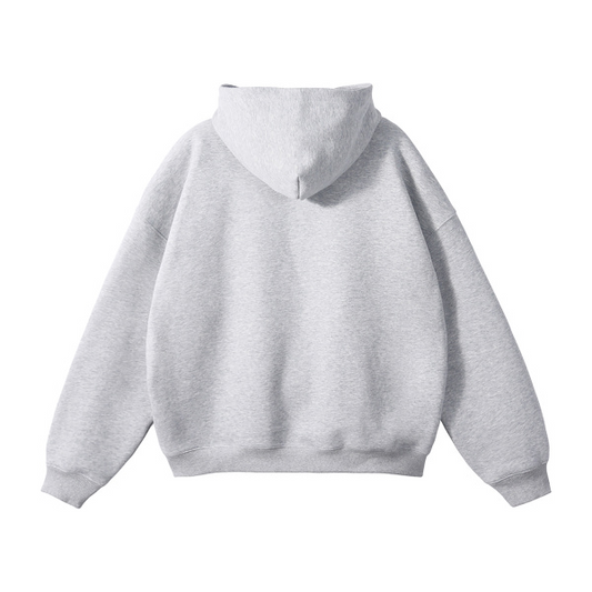 Collection 1 Washington Oversize Fleeced Hoodie - Flower Gray behind