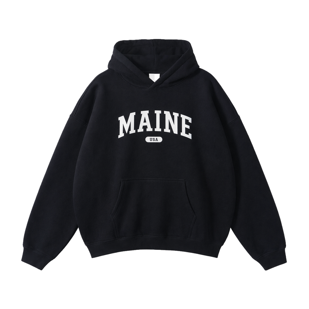 Collection 4 Maine Oversize Fleeced Hoodie - Black front