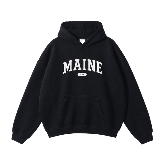 Collection 4 Maine Oversize Fleeced Hoodie - Black front