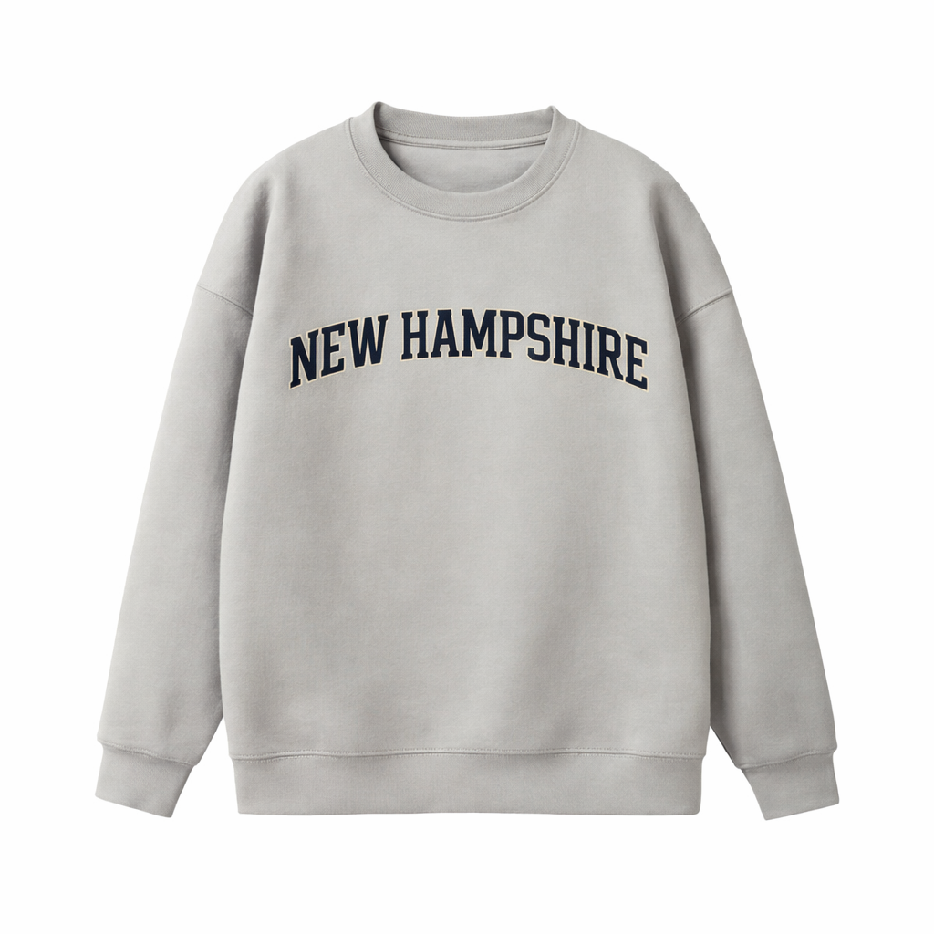 Collection 1 New Hampshire Essential Heavyweight Crewneck Sweatshirt - Gray front