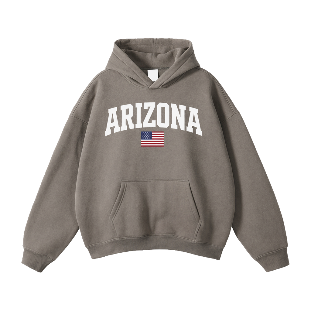 Collection 2 Arizona Oversize Fleeced Hoodie - Gray Coffee front